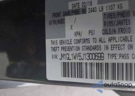 2018 Mazda Mazda6 Grand Touring Reserve from USA, damaged, VIN JM1GL1WY5J1300699